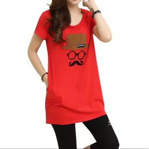 Red Mustache and Top Hat Top